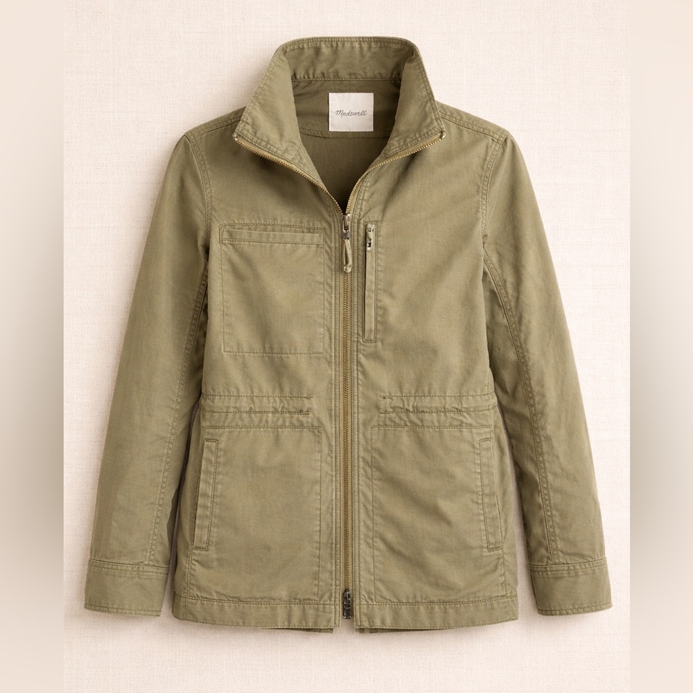 Madewell Utility Jacket Olive Green Zip Front Size S - Picture 2 of 3